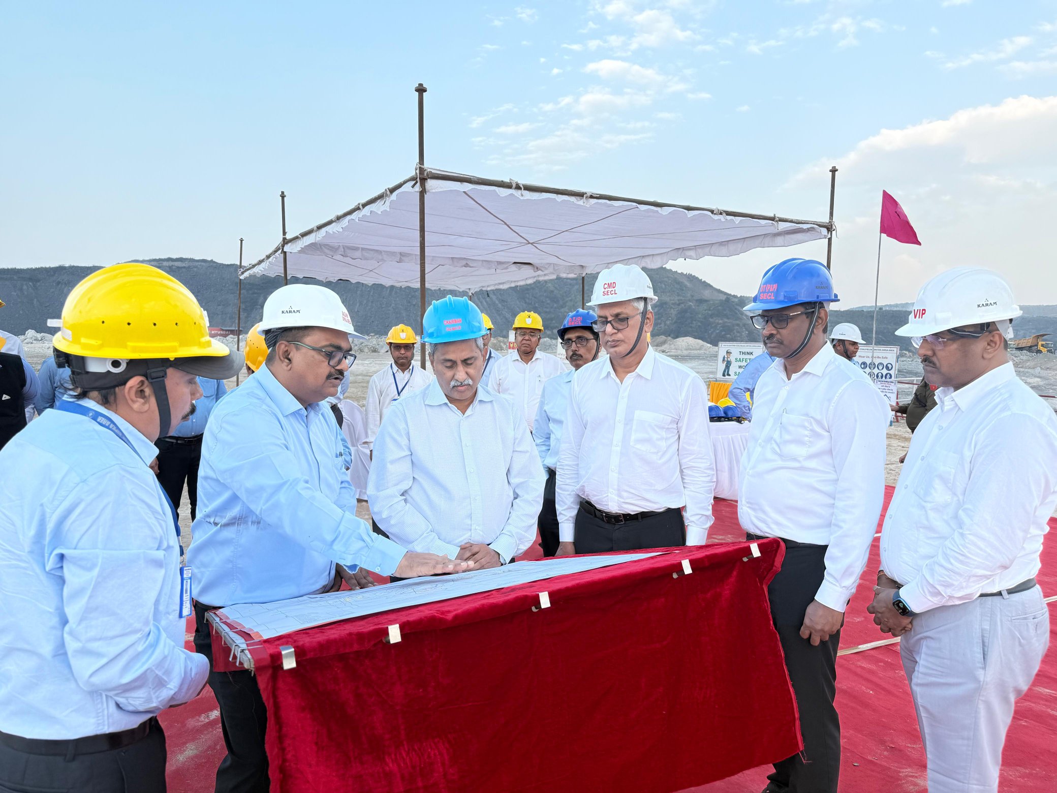 Chairman Coal India on SECL visit, reviews production progress